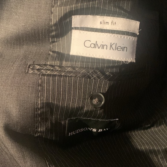 Stunning Calvin Klein Charcoal Grey Wool Suit Jacket Very Sharp 42R slim fit 🔥 - Picture 3 of 5